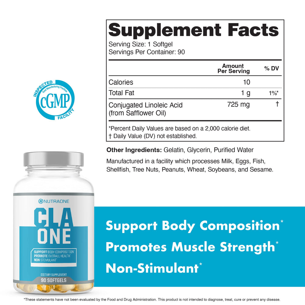 NutraOne CLAOne packaging ready for retail with clear usage guidance.