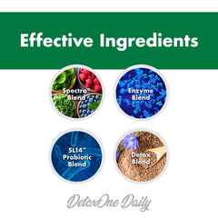 DetoxOne Daily powder dissolving in water for natural energy.
