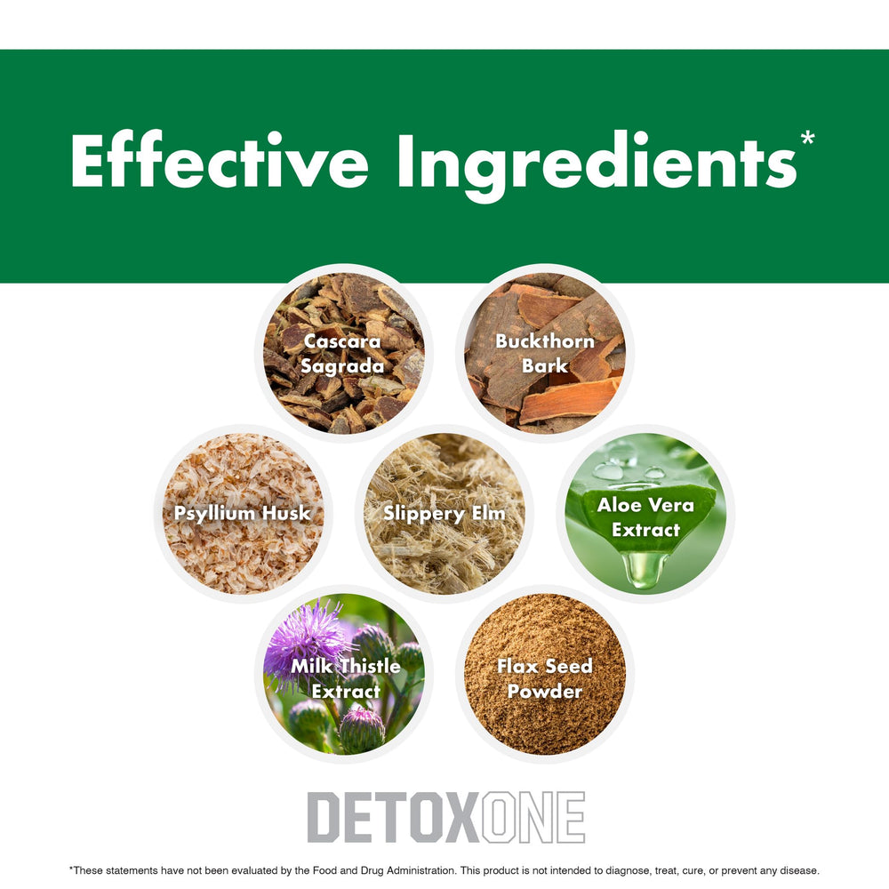 Kitchen counter with DetoxOne bottle during meal prep.