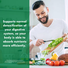 DetoxOne label close-up highlighting ingredients and benefits.