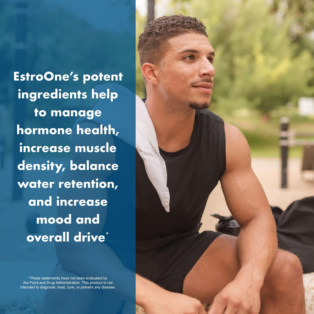 NutraOne EstroOne with a glass of water for convenient daily use.
