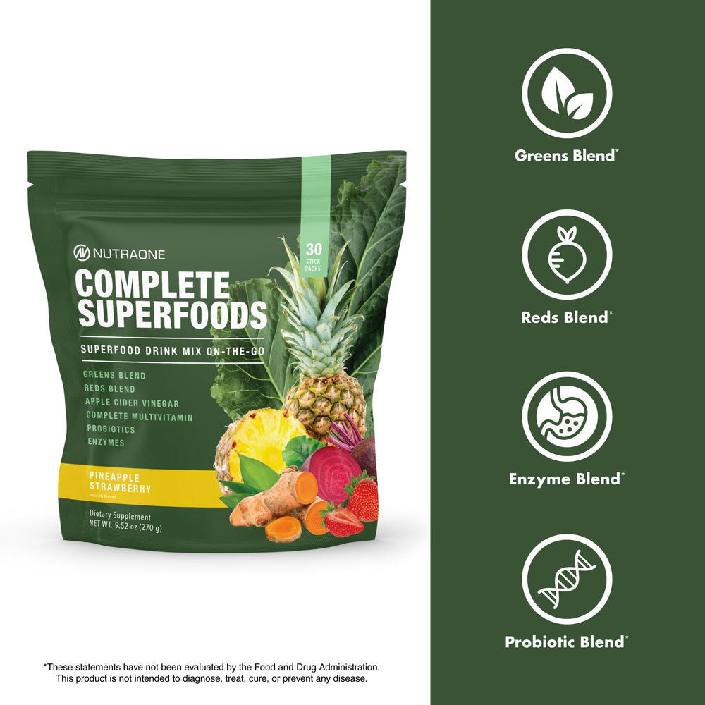 NutraOne Greens blends with kale and broccoli close-up for nutrient-rich greens.