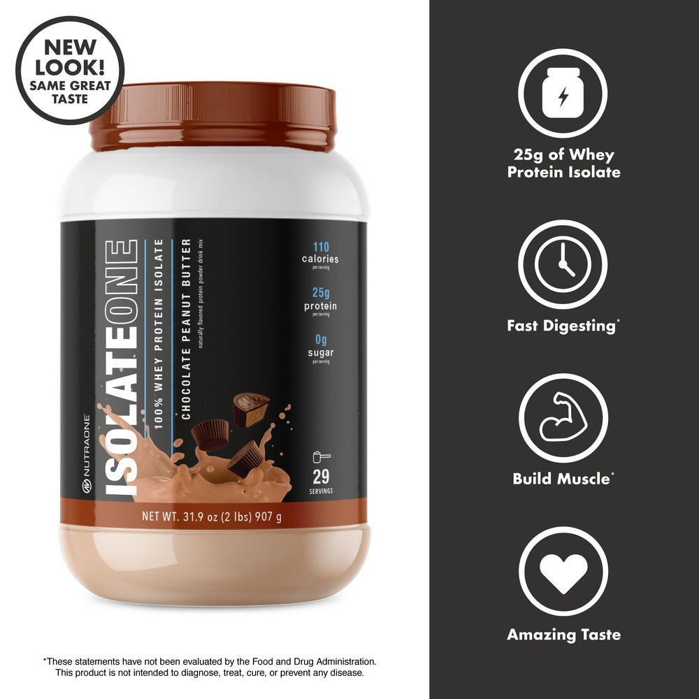 NutraOne IsolateOne shake in glass showing creamy vanilla flavor