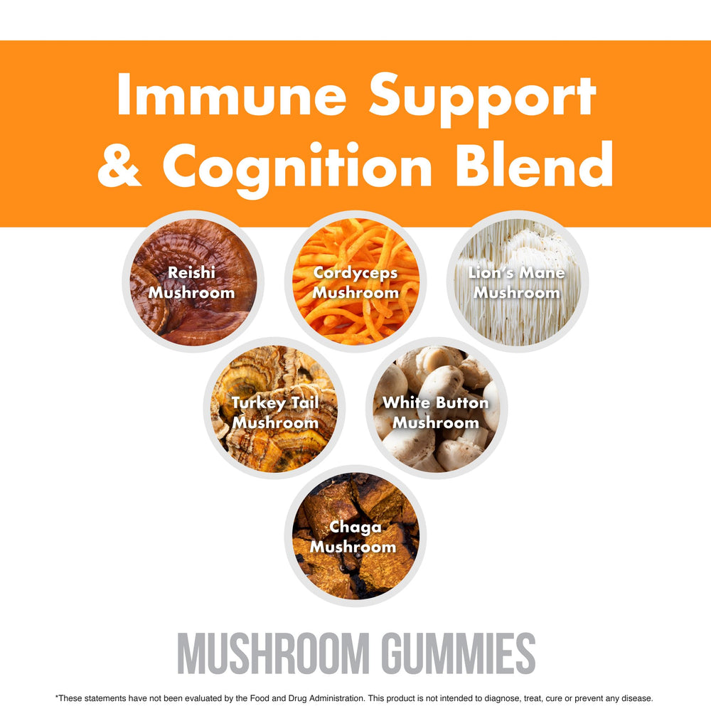 NutraOne Mushroom Gummies Raspberry open-bottle scene ideal for on-the-go snacking.