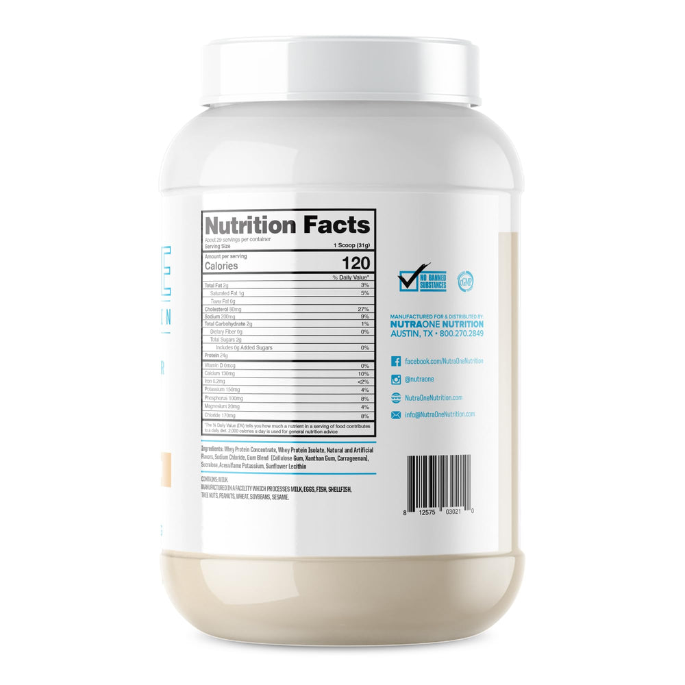 NutraOne ProteinOne Vanilla Ice Cream pour captures smooth mixability and flavor.