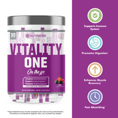 NutraOne VitalityOne fast absorption packet dissolves quickly in water