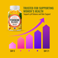 NutraPep Feminine Balance pineapple flavor gummies ready for daily use