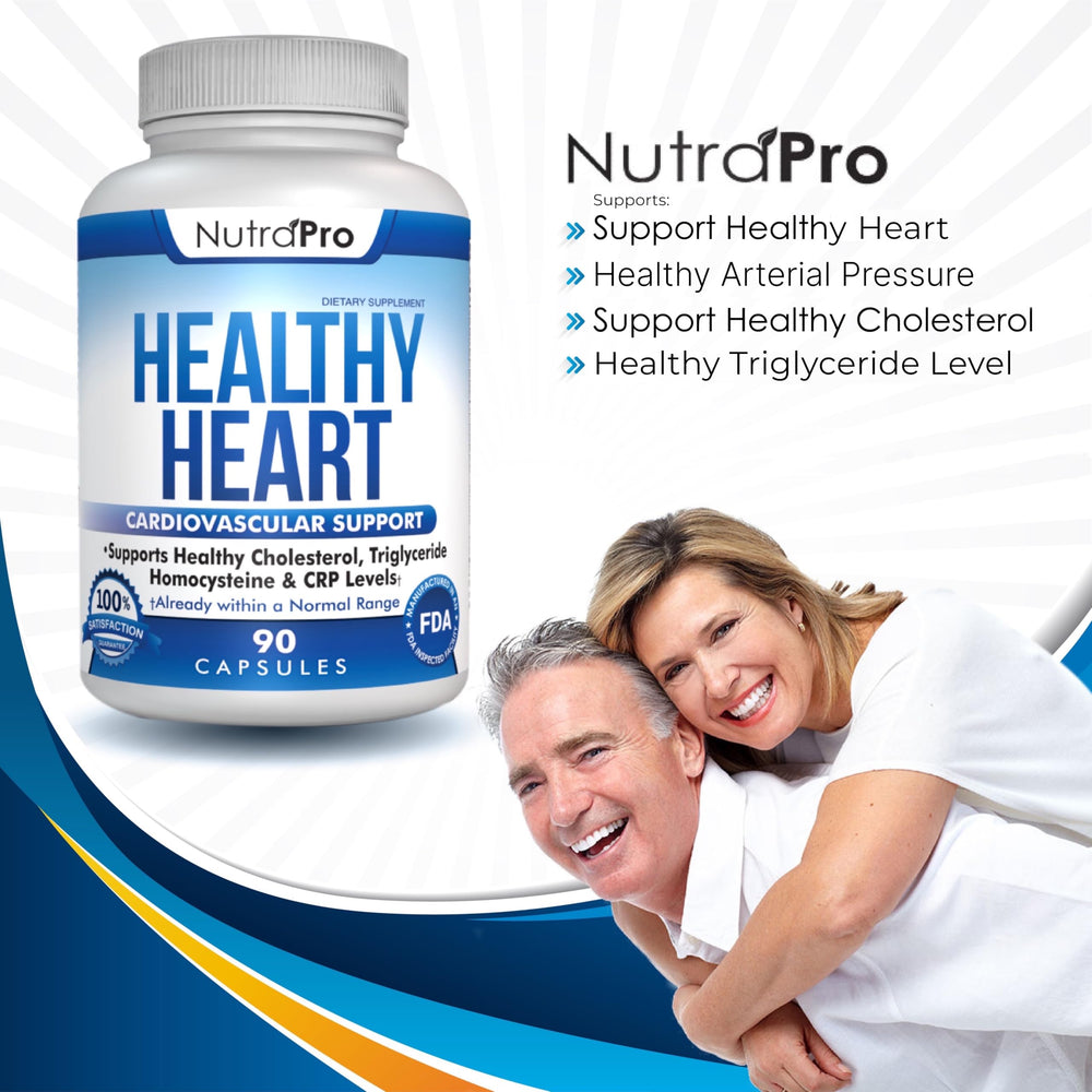 NutraPro Healthy Heart packaging back highlights product benefits