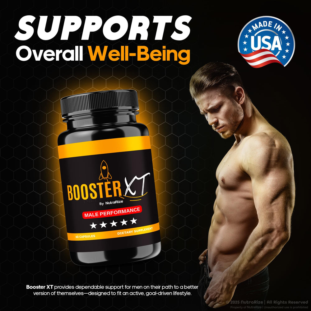 NutraRize Booster XT travel bottle illustrating on-the-go energy