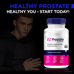 EZ Prostate label view showing essential nutrients for daily wellness