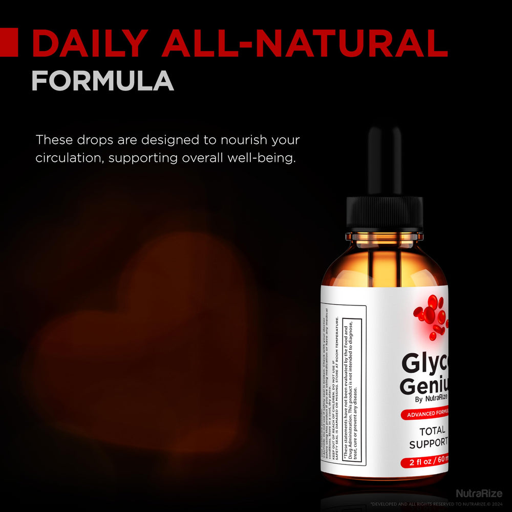 NutraRize Glyco Genius bottle on kitchen counter.