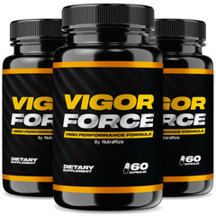 NutraRize Vigor Force 3-pack bottle front highlighting premium energy support