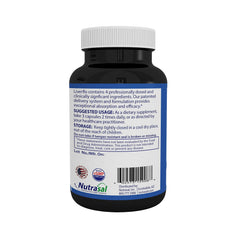 Nutrasal LiverFlo capsule close-up showing pharmaceutical-grade formula for daily liver health
