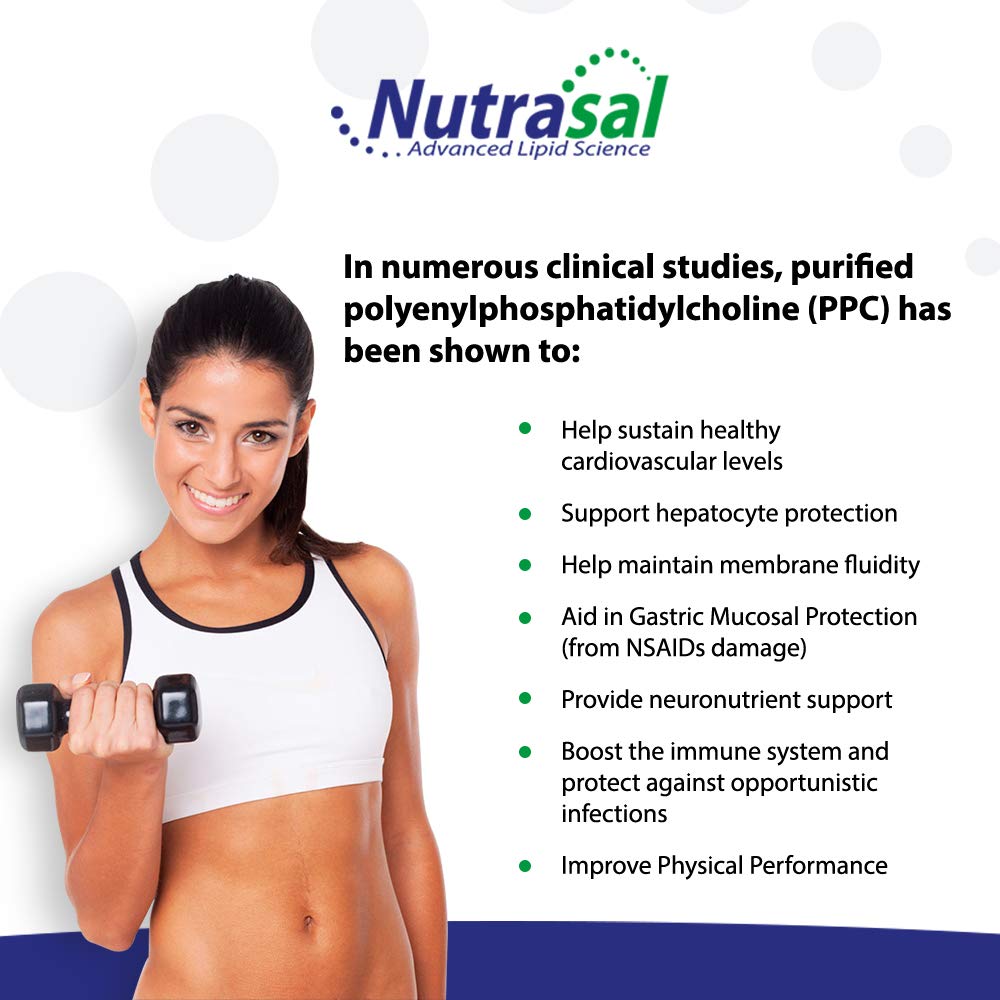 Nutrasal PhosChol bottle on wooden table highlighting premium formulation.