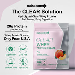 Nutrasumma Clear Whey Peach scoop for easy measuring and quick shakes