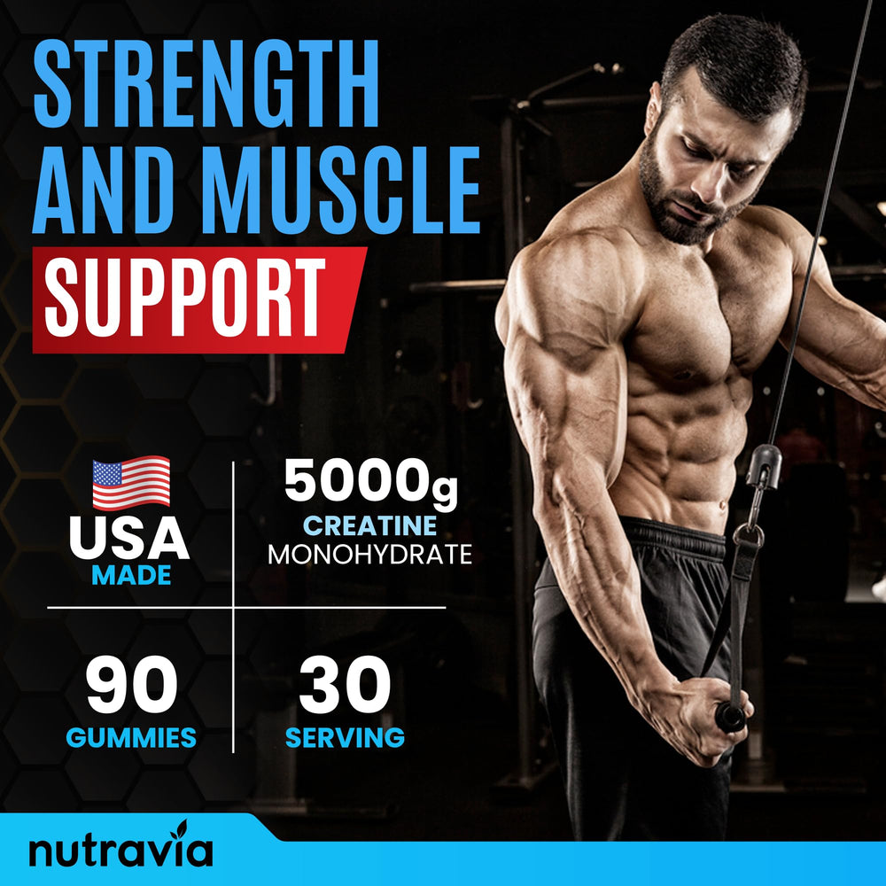 Nutravia Creatine Gummies vegan, plant-based composition.