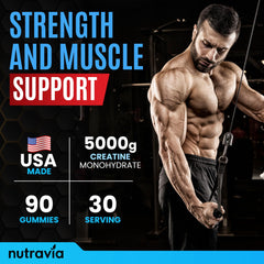 Nutravia Creatine Gummies vegan, plant-based composition.