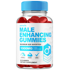 Nutravia Male Enhancing Gummies bottle with 60 gummies for daily vitality
