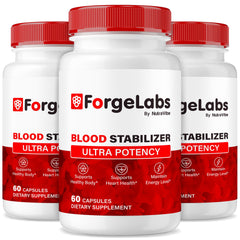 NutraVibe ForgeLabs Blood Stabilizer bottle with label for daily balance and steady energy.