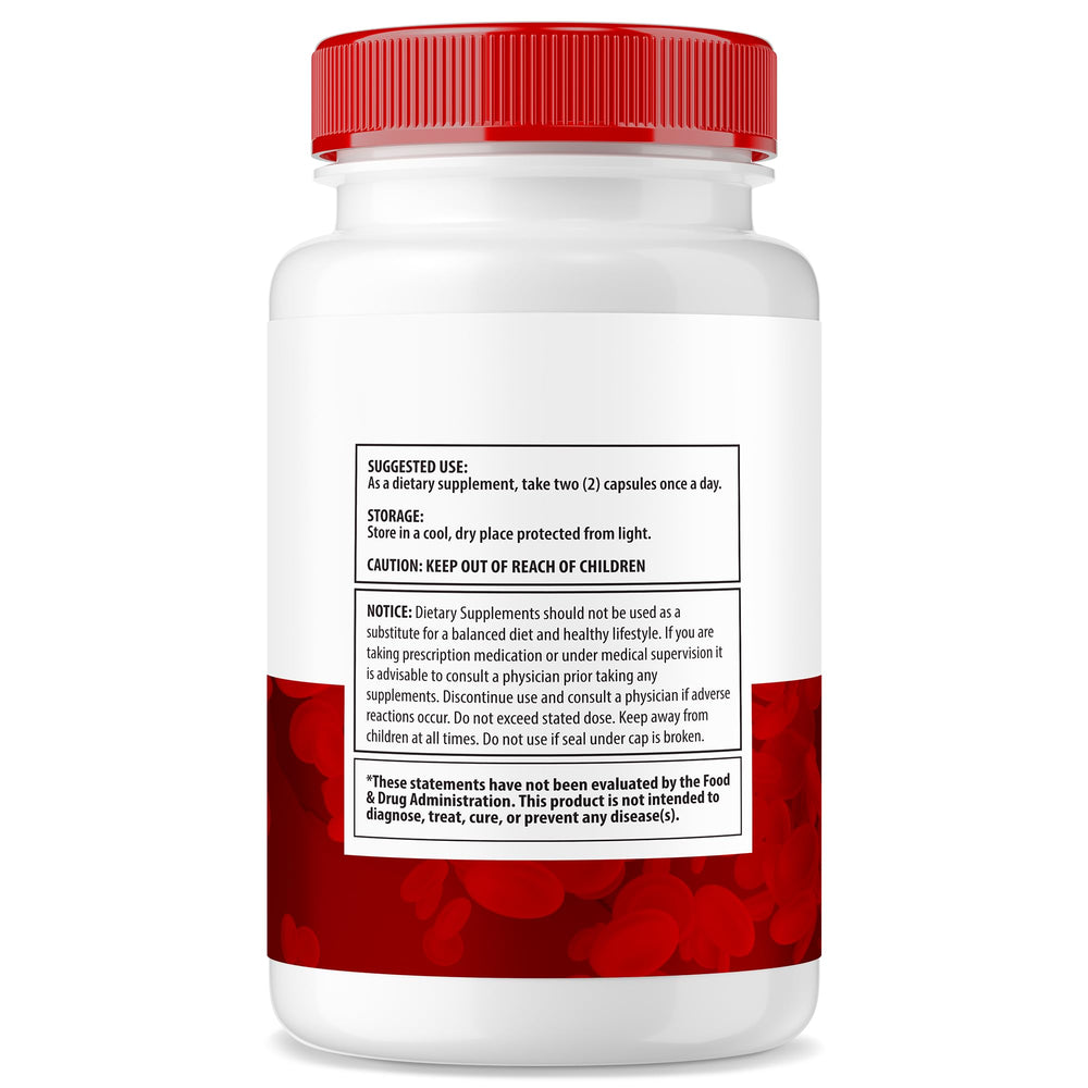 NutraVibe ForgeLabs Blood Stabilizer pills closeup highlighting easy-to-swallow capsules for daily use.