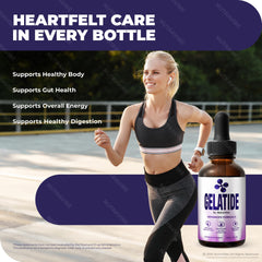 NutraVibe Gelatide Drops amber bottle and label design