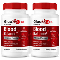NutraVibe GlucoZone bottle pour for smooth daily balance and easy dosing.