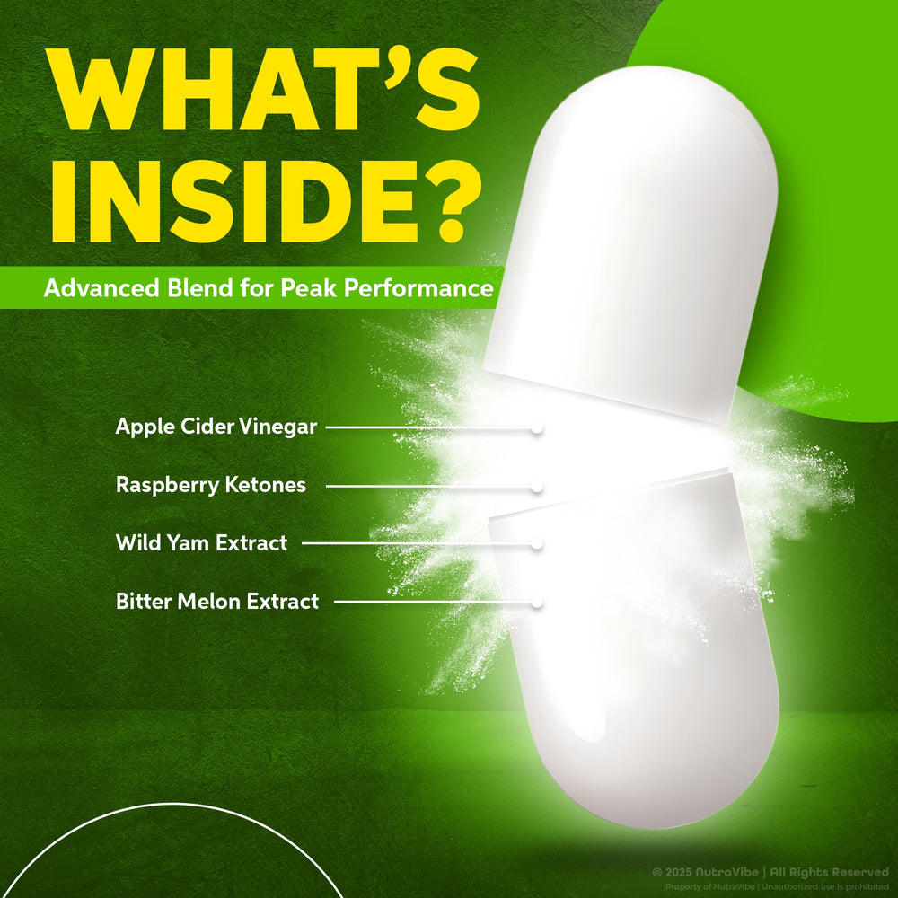 NutraVibe LeanVance ingredients board emphasizing natural blends