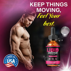 NutraVibe Libid Intense Drops display with 30 servings symbol.