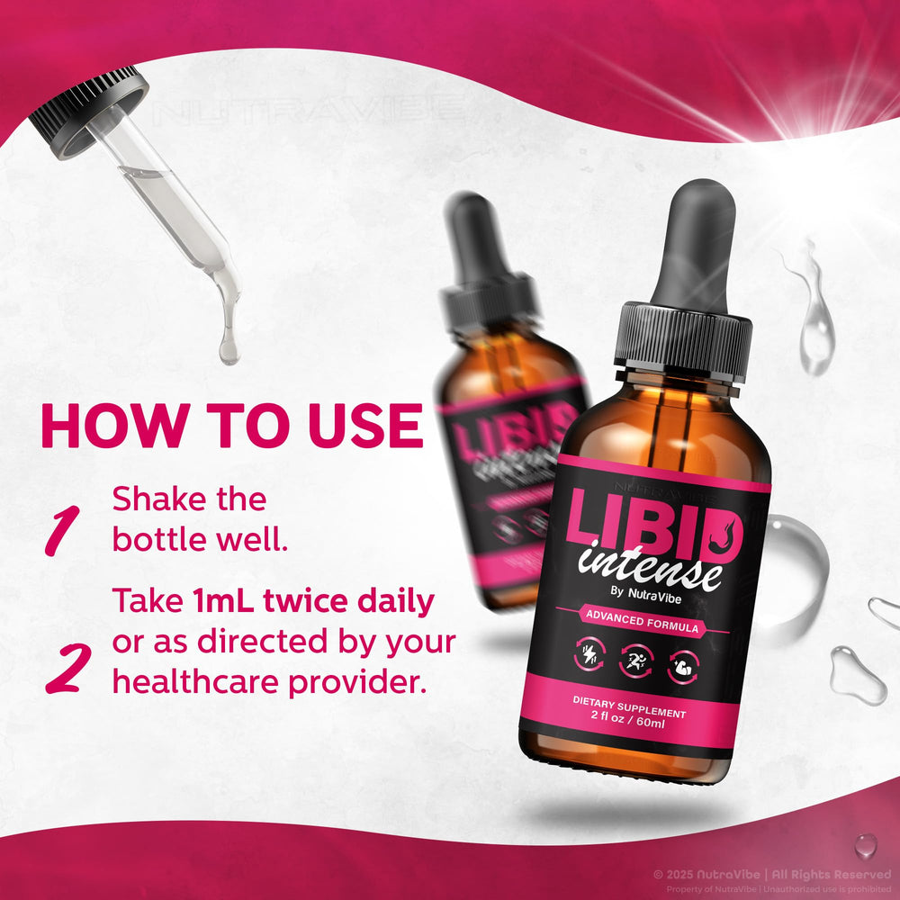 NutraVibe Libid Intense Drops packaging conveys trust and easy storage.