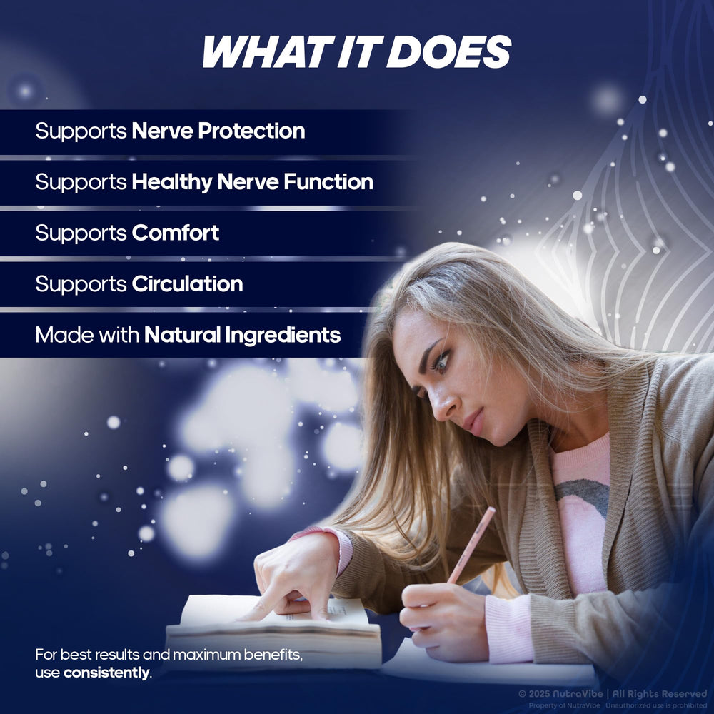 NutraVibe NervaEase label view confirms quality and composition