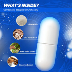 Hands taking NutraVibe Nerve Sync at breakfast to support daily routine.