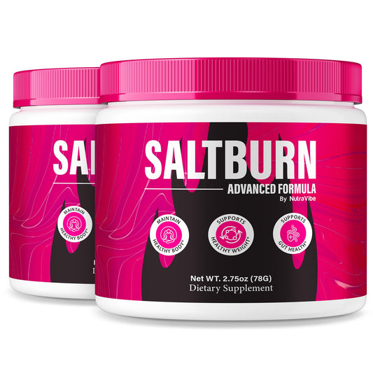 NutraVibe Salt Burn Powder in tub provides quick hydration and energy support.