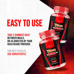 NutraVibe Titan Max gummies in hand for on-the-go use.