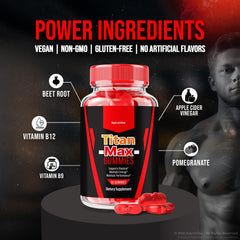 NutraVibe Titan Max gummy texture close-up, chewy and tasty.