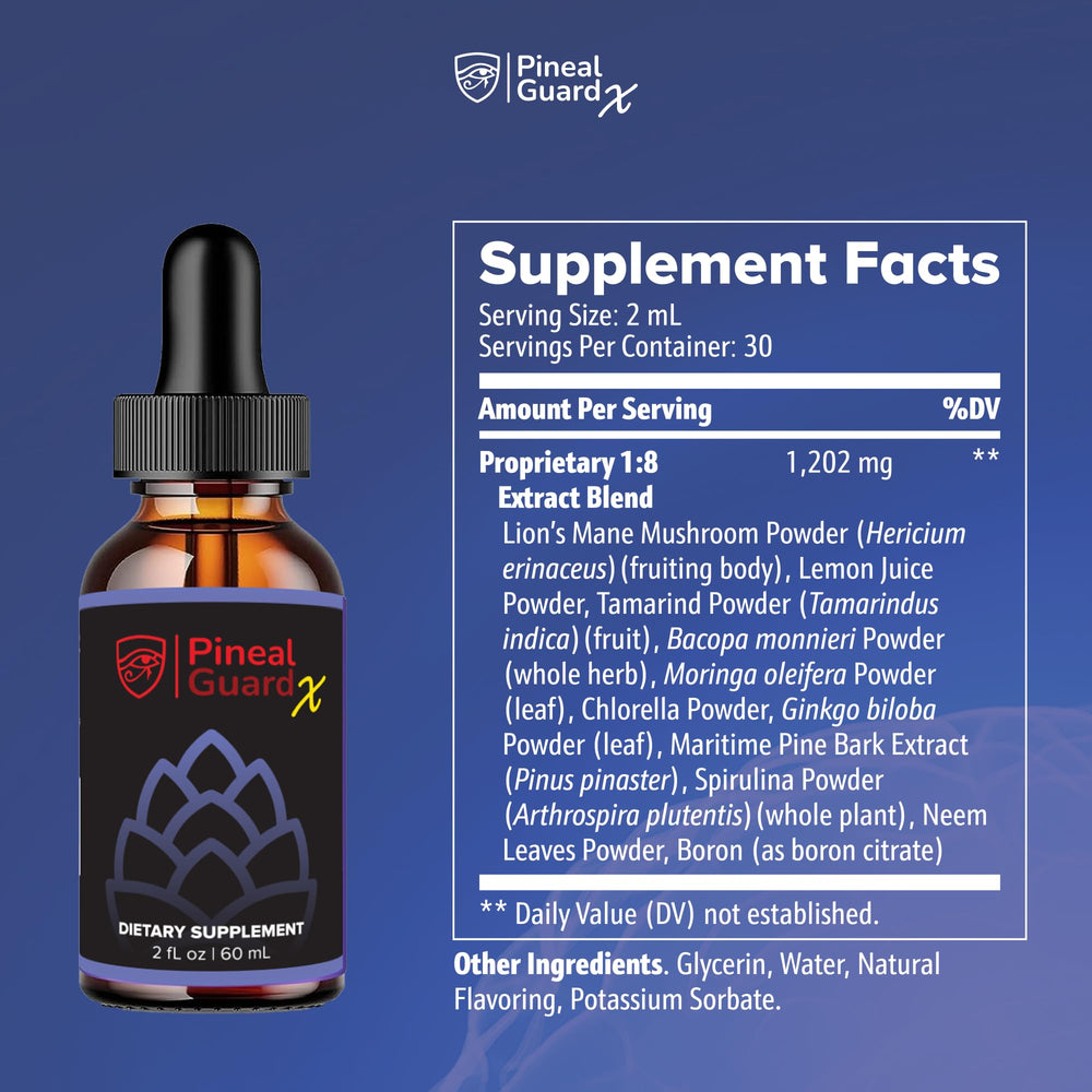Nutraville Pineal Guard X drops in water for easy mixing