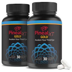 Nutraville Pineal XT Gold bottle close-up for premium packaging and daily focus.