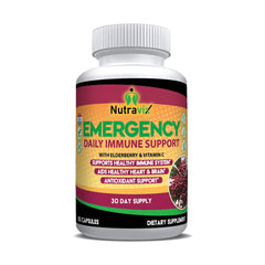 NutraviX elderberry immune bottle showing daily supplement for immune support.