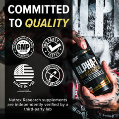 Illustration of ingredients; highlights Bulbine Natalensis and Shilajit in Alpha-T Magnum