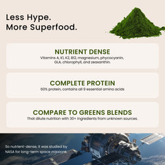 Nutrex Hawaii spirulina powder glass demonstrates mixing into water for a refreshing green drink.