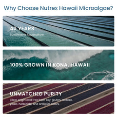 Nutrex Hawaii Pure Hawaiian Spirulina in hand – easy daily dose.