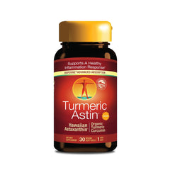 Nutrex Hawaii TurmericAstin bottle full with vegan softgels for antioxidant support.