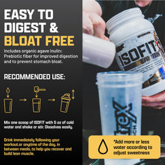 Nutrex IsoFit powder close-up reveals fine texture ideal for fast absorption