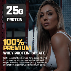 Nutrex IsoFit shake in glass demonstrates easy mixability and smooth texture