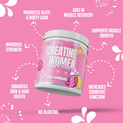 Nutrex Creatine Women scoop beside the tub ready for dose.