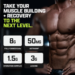 Nutrex EAA Hydration glass with mixed Lemon Lime flavor during training.