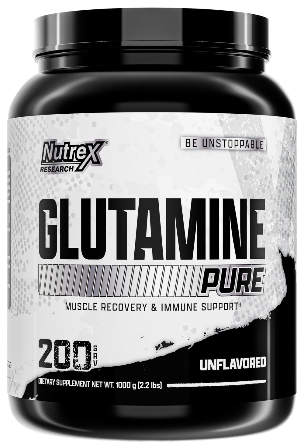 Nutrex Research L-Glutamine Powder bottle for pure recovery support.