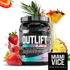 Close-up of Outlift Clinical ingredients panel highlighting citrulline and EAAs.