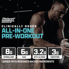Nutrex Outlift Clinical scoop shown for precise pre-workout dosing.