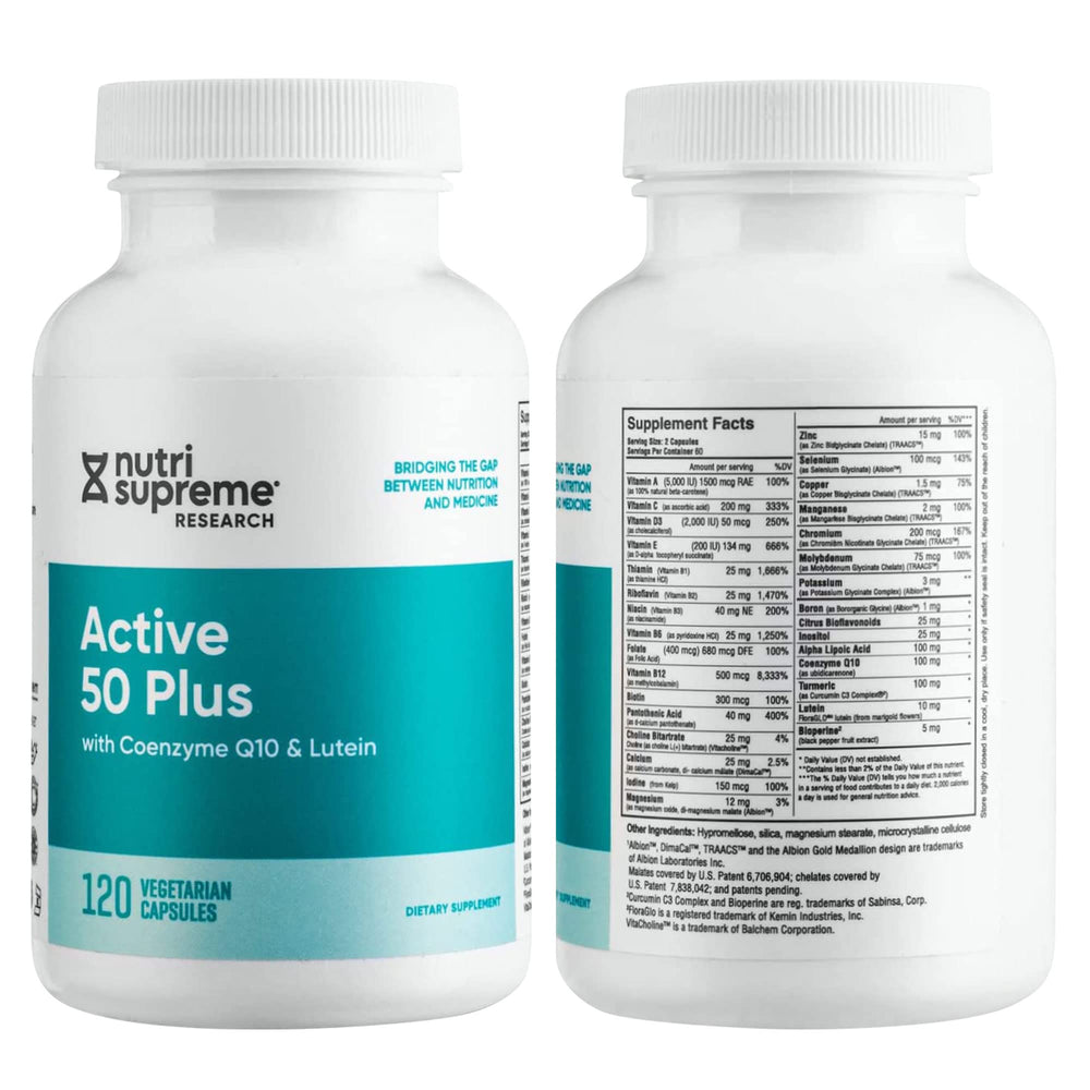 120 vegetable capsules suggest a long-term daily vitamin routine.