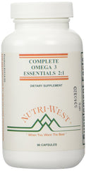 Nutri-West Complete Omega-3 Essentials bottle with capsules for daily omega-3 intake